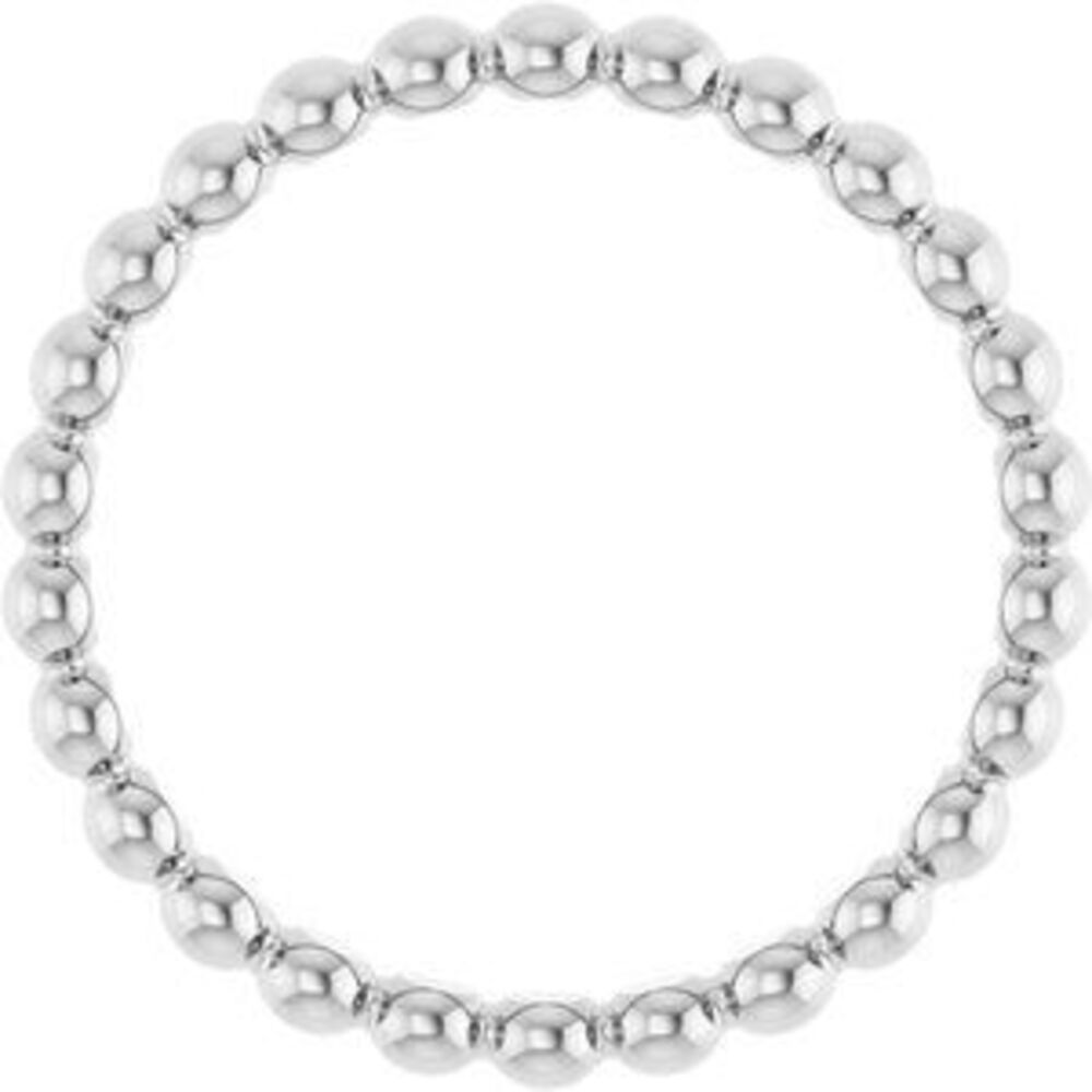 Sterling Silver Beaded Stackable Ring - image 2